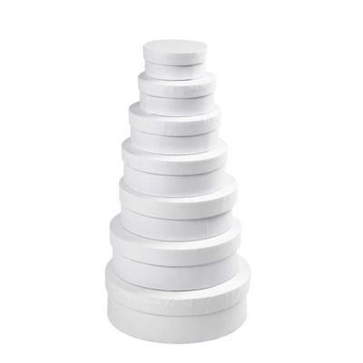 Creativ Company Ronde dozen, h: 4+4,5+5+5,5+6+6,5+7 cm, d 8,5+10,5+12,5+14,5+16,5+18,5+21,5 cm, wit, 7 stuk/ 1 set