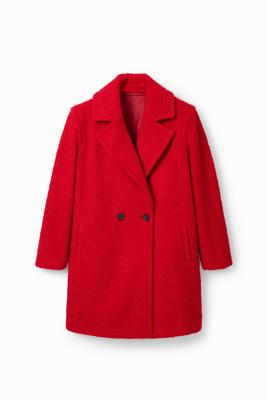 Bouclé jas met overslag - RED - XL