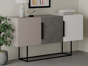 Commode TONTINA 3 deuren grijs/wit