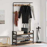 Kapstok met plank Artisan Eiken 95 x 34 x 184 cm Bewerkt hout