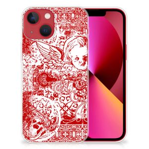 Silicone Back Case Apple iPhone 13 Angel Skull Rood