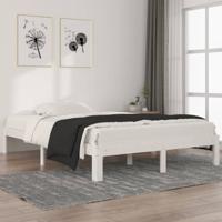 Bedframe massief grenenhout wit 140x200 cm