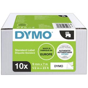 Labeltape Set van 10 stuks Combipack DYMO D1 2093096 Polyester Tapekleur: Wit Tekstkleur:Zwart 9 mm 7 m