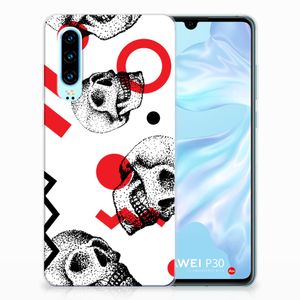 Silicone Back Case Huawei P30 Skull Red