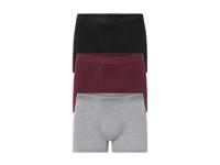 LIVERGY 3 heren boxershorts (L, Zwart/grijs/bordeaux)