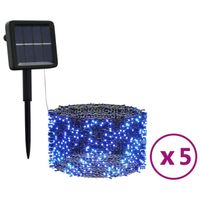 vidaXL 5 st Lichtslinger met 200 LED's solar binnen/buiten blauw - thumbnail