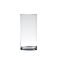 Transparante home-basics cilinder vaas/vazen van glas 30 x 12 cm   -