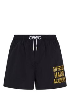 DSQUARED2 short de bain à slogan imprimé - Noir