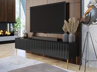 Tv-meubel ARCOSANTI 180 cm 3 klapdeuren zwart - thumbnail