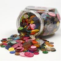 Creativ Company Knopen, d 12+18+20 mm, diverse kleuren, 800 stuk/ 1 doos