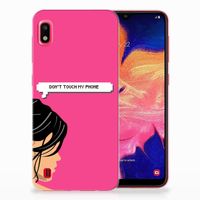 Samsung Galaxy A10 Silicone-hoesje Woman Don't Touch My Phone - thumbnail