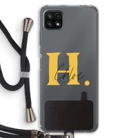 Amber Script: Samsung Galaxy A22 5G Transparant Hoesje met koord