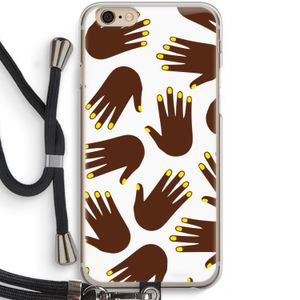 Hands dark: iPhone 6 / 6S Transparant Hoesje met koord