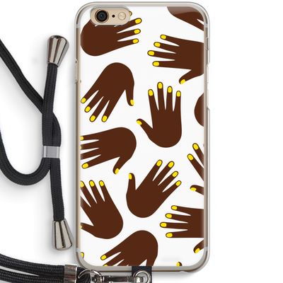 Hands dark: iPhone 6 / 6S Transparant Hoesje met koord