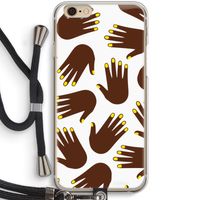 Hands dark: iPhone 6 / 6S Transparant Hoesje met koord