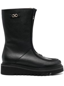 Ferragamo bottes en cuir à fermeture zippée 50 mm - Noir