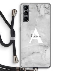 Ivory Marble: Samsung Galaxy S21 Transparant Hoesje met koord