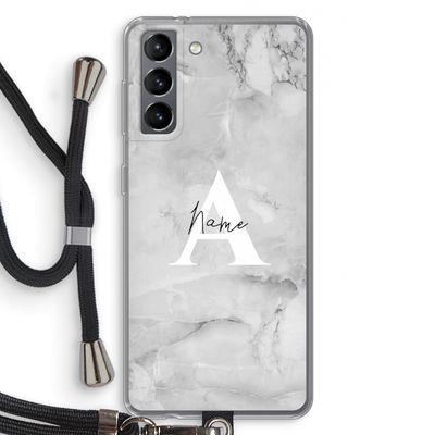 Ivory Marble: Samsung Galaxy S21 Transparant Hoesje met koord