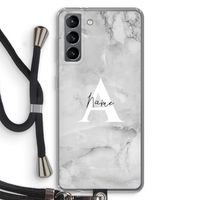 Ivory Marble: Samsung Galaxy S21 Transparant Hoesje met koord