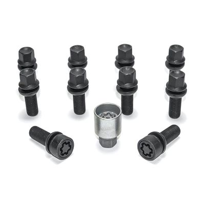 H&R Wielboutenset bolkonisch R13 M14x1.50 - Lengte 32mm - Zwart - 10 stuks (bv. Audi S5) - incl. wie HRB1453203SET