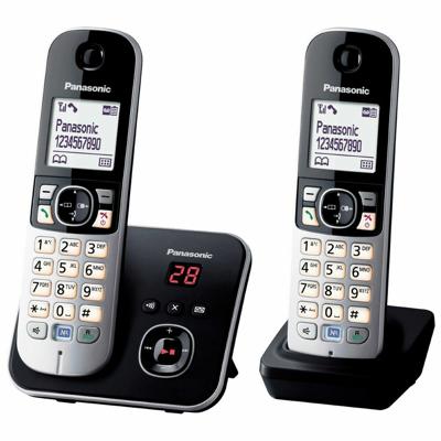 Draadloze telefoon Panasonic KX-TG6822FRB Zwart Grijs