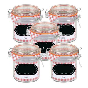 Weckpot/inmaakpot - 10x - 250 ml - glas - met beugelsluiting - incl. etiketten