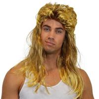 Carnaval verkleed pruik - Johnny - blond - lang haar en matje - heren - foute party