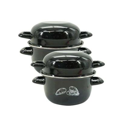 Set van 2 mosselpotten - FACKELMANN - Geëmailleerd - 20,5 x 26 x 17,5 cm