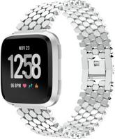 Fitbit Versa Vis Stalen Schakel Band - Zilver Fitbit Versa Vis Stalen Schakel Band - Zilver