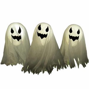 Halloween LED 3x verlichte spoken - voor buiten in de tuin - op batterijen - 160 x 43 cm