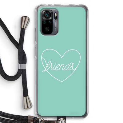 Friends heart pastel: Xiaomi Redmi Note 10 Pro Transparant Hoesje met koord