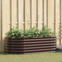 Verhoogde plantenbak Bruin 160 x 80 x 44 cm Staal
