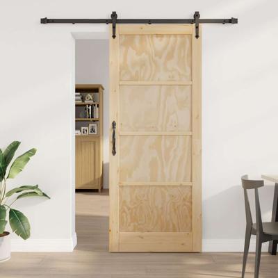 Schuifdeur met Hardware Set 86x211 cm Van Massief Vurenhout