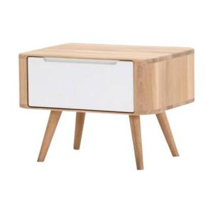 Gazzda Ena nightstand 55 houten nachtkastje whitewash - 1 lade