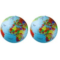 Opblaasbare strandbal wereldbol/aarde 50 cm   -