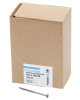 Hoenderdaal Fasteners Hoenderdaal spaanplaatschroef rvs-a2 platkop deeldraad torx tx20 4.0x60/35 | 200 stuks - 0206.30.26001