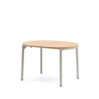 Kave Home Uitschuifbare Eettafel Montuiri Eiken, 120 - 200 x 90cm - Grijs