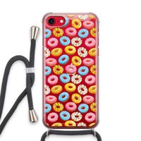 Pink donuts: iPhone SE 2020 Transparant Hoesje met koord