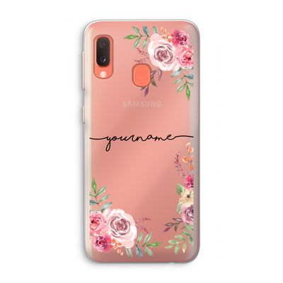 Rozen: Samsung Galaxy A20e Transparant Hoesje