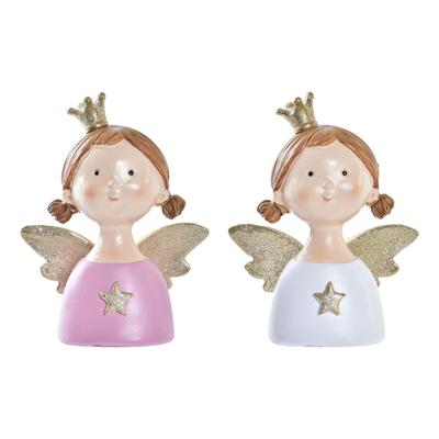 Kerstversiering DKD Home Decor Hars Engel (9 x 5 x 12 cm) (2 Stuks)