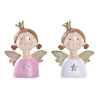 Kerstversiering DKD Home Decor Hars Engel (9 x 5 x 12 cm) (2 Stuks)