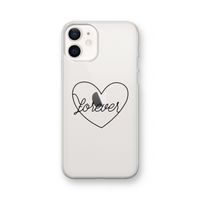 Forever heart black: iPhone 12 Transparant Hoesje