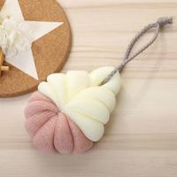Draagbare opknoping Bad Flower Ball zachte schuimende douche massage bal lichaam exfoliërende bad borstel (roze)
