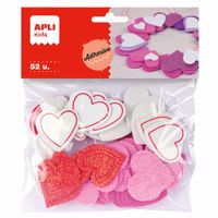 Apli Kids zelfklevende glitter harten, blister met 52 stuks - thumbnail