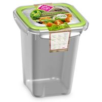 3x Voedsel plastic bewaarbakje 0,75 liter transparant/groen - Vershoudbakjes - thumbnail