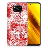 Silicone Back Case Xiaomi Poco X3 | Poco X3 Pro Angel Skull Rood - thumbnail