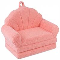 2-in-1 Uitklapbare Kinderbank Kinderfauteuil met Slaapfunctie Kinderbank voor Jongens en Meisjes Vanaf 3 Jaar-Roze