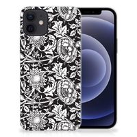 iPhone 12 | 12 Pro (6.1") TPU Case Black Flowers - thumbnail