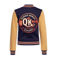 Queen Kerosin Wonder Woman College Jacket Beige & Blue-XXL