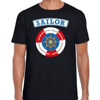 Zeeman/sailor verkleed t-shirt zwart voor heren - thumbnail